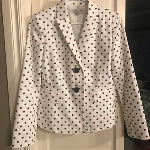 Black/white polka dot Tahari blazer, 4p